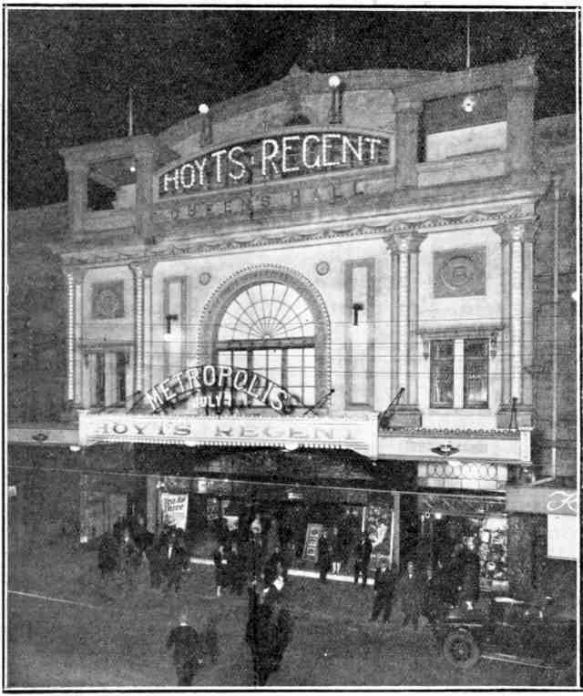 Cinema in Perth showing Metropolis. Everyones, 08/08/1928
