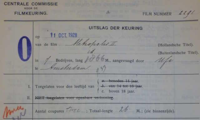 Classification of the second part of Metropolis